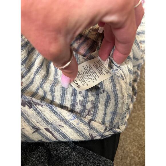 Pilcro & The Letterpress The Tavi Buttondown Striped Floral Blouse SZ SM - Picture 7 of 7